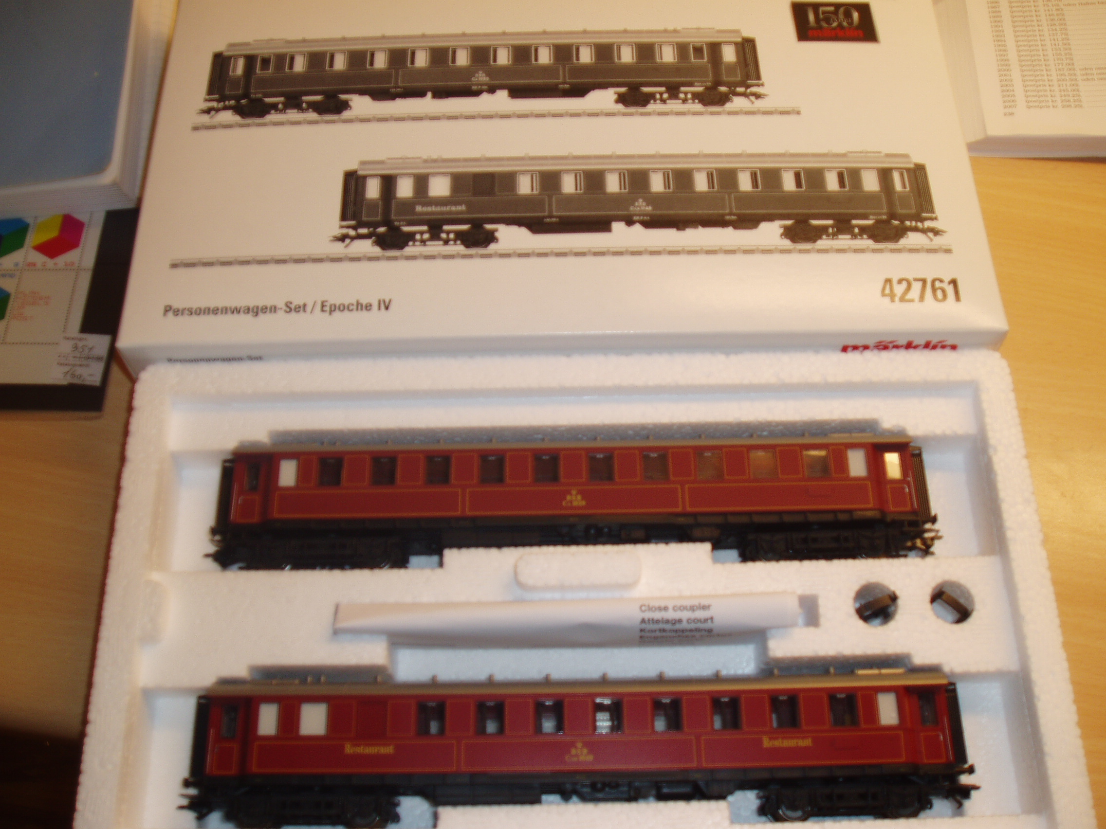 Märklin 42761 2 DSB Person Ca 1029 og Car 1049  Som ny Fra samling. H0