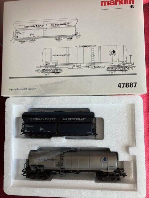 Märklin 47887 DSB Herninghværket Kul og Tankvogn. H0 Som Ny fra Samling.