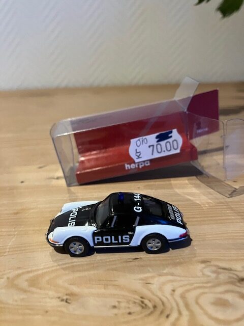 Herpa Polis Porche 911 Let Brugt 1:87 H0 Ly brugt som Ny .(4813)