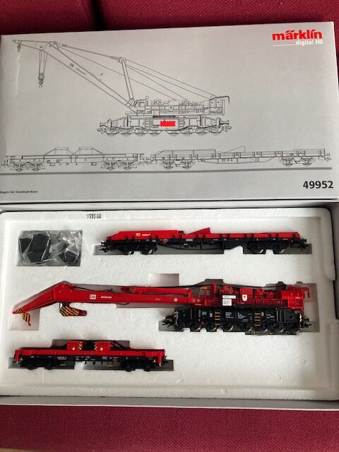 Märklin 49952 "Goliath" Kranen Med Vogn. Flot Sæt Let Brugt H0.