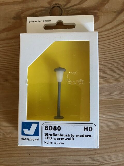 Viessmann 6080 Vej Eller Parklampe Led Varm Hvid lys Ho NYT.