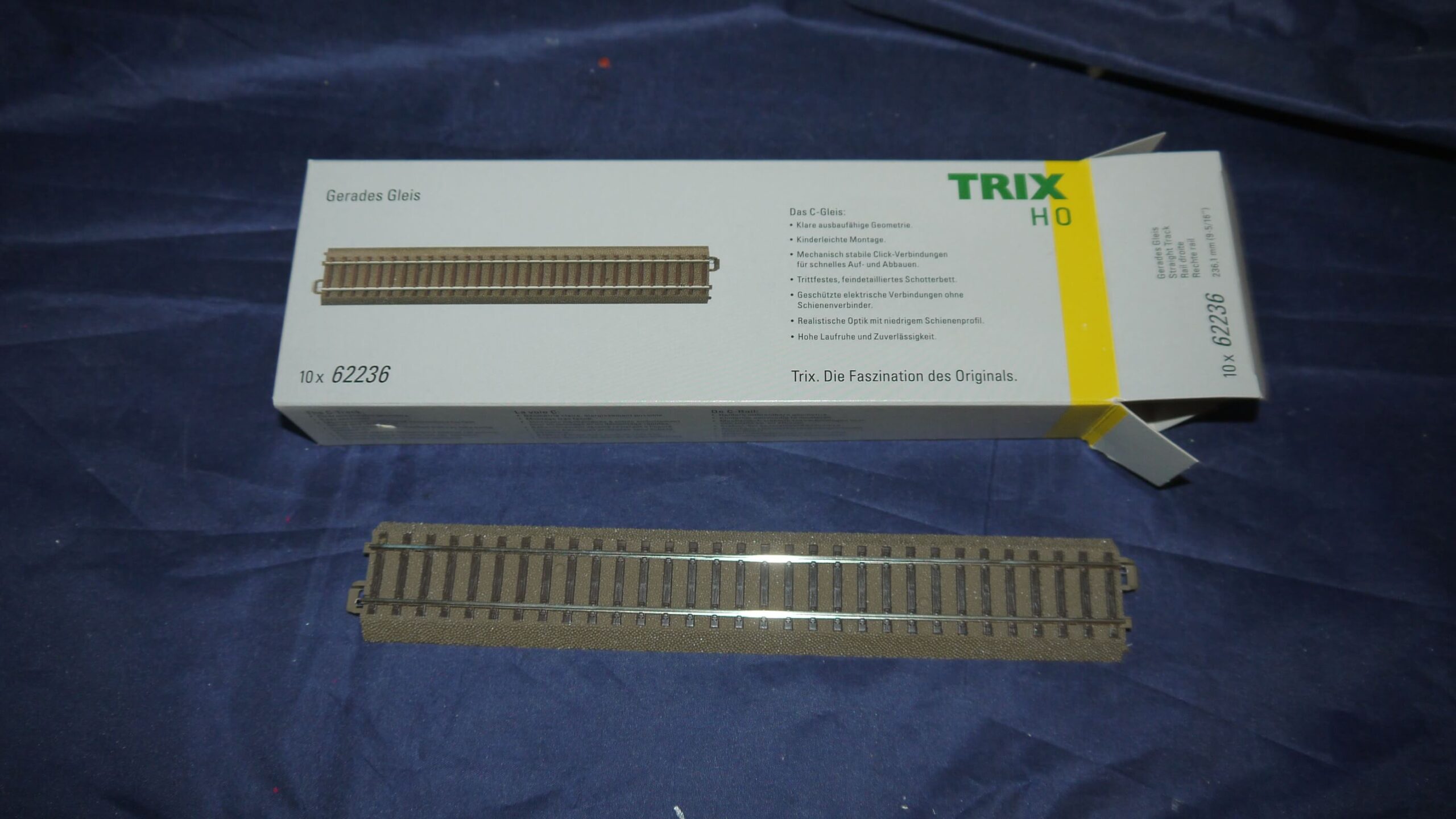 TRIX 62236 Lige Skinne 236 mm. Nye Pris pr stk H0 DC