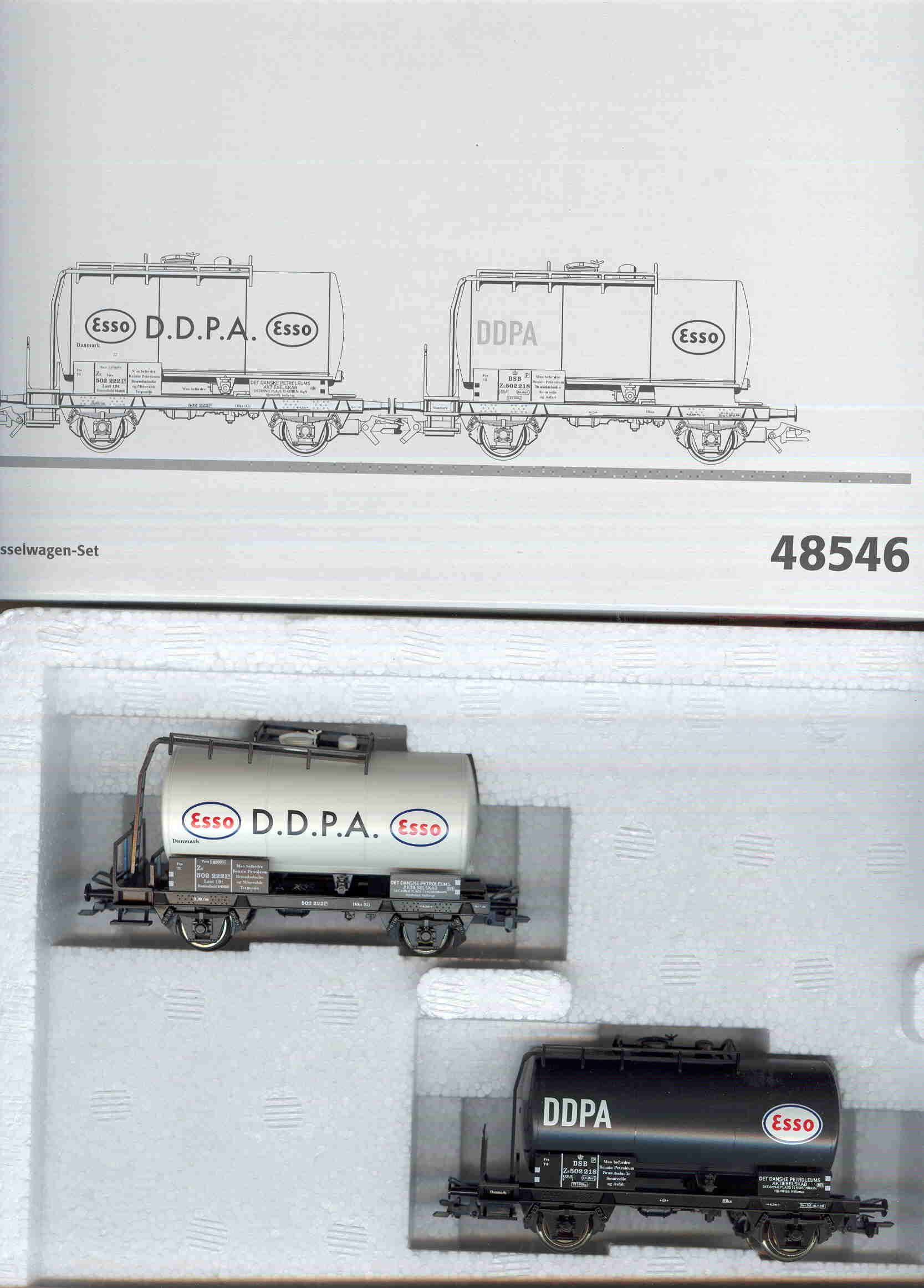 Märklin 48546 DSB Tankvognsæt DDPA /ESSO H0 Som Nyt Fra Samling.
