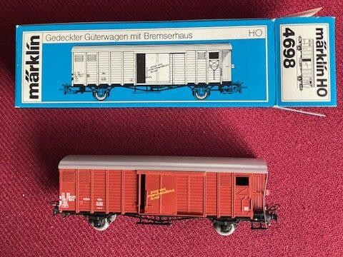 Märklin 4698 Godsvogn med Bremsehus DB H0 Let Brugt.