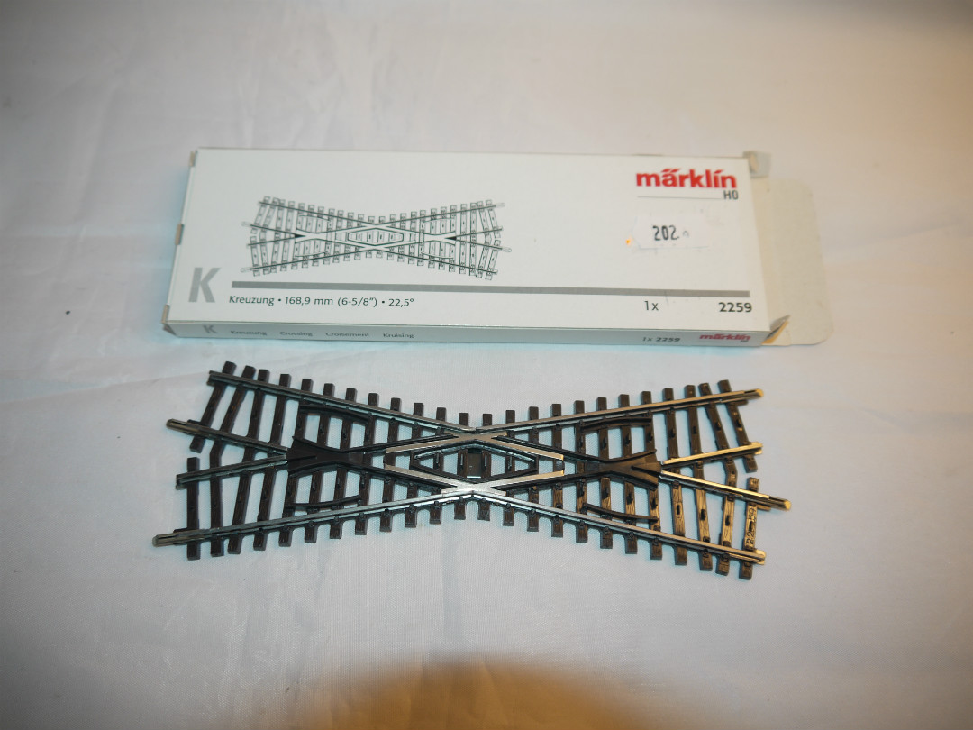 Märklin 2259 K skinne Kryds 22,5 grader nyt. H0 AC