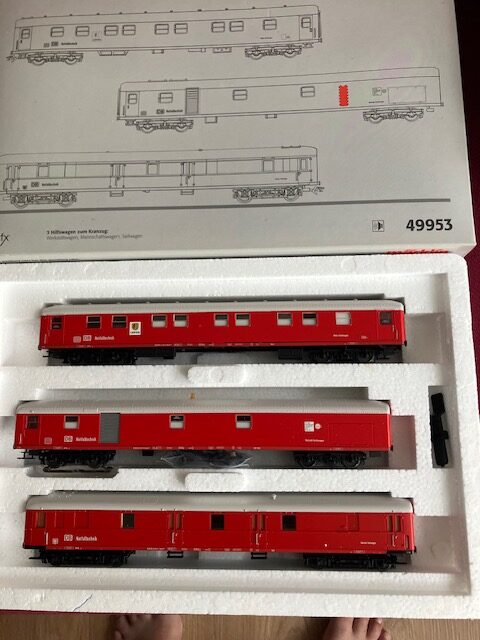 Märklin 49953 Vognsæt Til "Goliath kran" Med MFX. 3 vogne H0 Let Brugt.