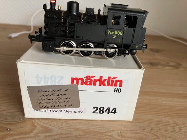 Märklin Nr 500 DSB  F lok Fra (2844) analog Flot lok H0 Let Brugt