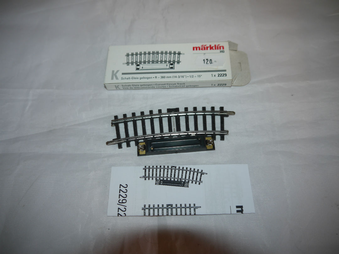 Märklin Kontaktskinne 2229 K Bue 2 Ny i Æske H0